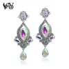 その他のVeyo Classic Lady Long Crystal Drop Earrings Luxury WeddingEarrings for Women Fashion Jewelry 2023New Gift240419
