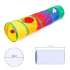 Toys Rainbow Cat Tunnel Pet Tube Collapsible Spela leksak inomhus utomhus Kitty Valp Toys For Puzzle Draining Hiding Training