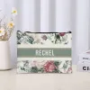 Sacs Custom Vintage Floral Nom Makup Travel Travel Cosmetics Storage Organisateur Femme Douade de Brides Demaine Bagure latérale de toilette pour dames