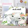 Custom Blanket Custom Name Blanket Baby Girl Boy Kids Cartoon Animal Cute Soft Flannel Throw Blankets Personalized Blanket Gifts 240417