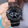 Sports Digital Quartz Men's Watch Haded Out Watch Full Full Full World Time LED Automatic Leving Black Transparent Oak Series