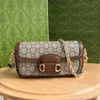 3A Torba koni z ramion 1955 Mini nadruk płótna torby konne Retro Saddle Torebka Klasyczna Neo Vintage Crossbody Torebki Lady Clutch Real Cowhide Droga