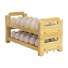 Keuken opslag houten eierdoos eieren dienblad thuisrek multi-compartiment houder koelkast houd nieuwe gereedschap behouden