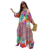 Vestidos casuais africanos para mulheres elegantes poliéster 2024 Moda muçulmana abayas Dashiki Robe Kaftan Long Maxi Dress Africa Turkish