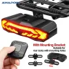 Lichten Awapow Bicycle Alarm Anti Diefstal Bike achterlicht Alarm LED Waterdichte achterlicht met montagebeugel 5in1 Intelligente fietslamp