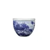 Decorative Figurines Old Antique Blue And White Porcelain Hand Painted River On The Qingming Festival Cup Collection Ornaments