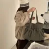 LEFTSIDE FI Simple Big DrawString Soft Canvas Crossbody Bags For Women 2023 Winter Branded Designer Shoulder Bag Handbags J0FH#