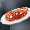 Strands Natural Red Garnet Triple Circle Bracelet Handmade Fortune Energy Bangle Mineral Woman Amulet Jewelry Gift 1PCS 6mm