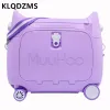 Багаж KLQDZMS 20NCH Детский багаж Многофункциональный Rideable Trolley Case Small Box Box Universal Dlowing Colling Suitcase