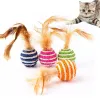 Toys Pet Cat Toys Sisal Ball Plumered Cat Ball Cat Cat Scratch Ball Pet fournit Couleur aléatoire