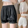 Kvinnors shorts Kvinnor Summer Silk Safety Pants Ruffle Pumpkin trosor mjuka bekväma blommor underkläder mode tunn bas