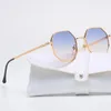 Fashion Classic Retro Octagon Metal Frame Sunglasses Vintage Small Polygon Gradient Sun Glasses Men Women 240417