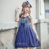 Robes décontractées Princess Party Sweet Lolita Robe vintage en dentelle Bowknot Starry Sky Mesh Slim Victorian Kawaii Girl Gothic JSK