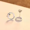 Round Stud -oorbellen S925 Silver Micro Set Zirkon Brand Earrings European and American Hot Fashion Simple Earrings Dames oorbellen sieraden Valentijnsdag Gift SPC