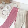 Pantalones Baby Spring Summer Sume Pants Pants Stright Stretkler Girl Clothing Color sólido Ropa acanalada para niños