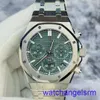 AP pols Watch Chronograph Royal Oak Series 26240st 50th Anniversary Steel Green Plate Date Timing Functie Automatisch mechanisch horloge