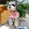 Dog Apparel Cute Pet Drool Towel Knitting Ball Schnauzer Teddy Soft Pets Bib Letter Print Small Medium Sized Dogs