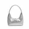 Sier French Crescent Underarm Bag y2k läder axelväskor trendiga handväska tygväskor för kvinnor bärbara plånböcker chic handtag väska v0xo#