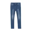 Herren Jeans Mode Mid-Taist Slim Foot High Stretch Modified Bein Schmale Hosen Hand gemahlene weiße Stil