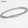 Necklaces Cool Heavy Duty Chain Padlock Choker O Shaped Men Women Unisex Hiphop Chains link Metal Collar Necklace