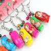 Chaînes 120pcs poupées nidites russes clés anneau babushka matryoshka figurines enfants