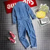 Jeans overalls mannen denim jumpsuits lange mouwen raapje multi pocket katoen losse straat cowboybroek blauwe zwarte broek 240409