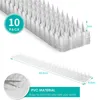 10st Plastic Bird Spike Strips Repellent för katter Anti Repeller utomhusekorre Garden Staket Kontroll Spikar 240412