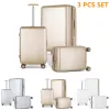 Sets Luggage Travel Suitcase Set 3Pcs Abs+pc Wiredrawing Trolley Case 3 Sets Business Travel Luggage Free Checkin Luggage