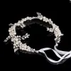 Smycken slbridal handgjorda band kristaller pärlor kvinnor bröllop smycken headpieces headband brud hår vinrankor hår tillbehör brudtärnor