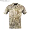 Men's Shirts Camouflage shirt mens outdoor short sleeved summer street oversized mens sports military T-shirt top yq240422