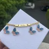 Brins duoi name papillon bracelet lettres personnalisées charmes charmes nameplate chaînes bracelet acier inoxydable pour les enfants