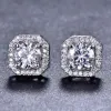 イヤリングMiliyalier Real S925 Sterling Silver 1Ct D Color Moissanite Wedding Stud earrings for woman fine pass diamond test gra Jewelry