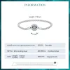 Strands Wostu Hot 925 Sterling Silver's Eye Bracelet Karma and Luck Bangle with Zircon for Women Date Wedding Party Jewelry Gift