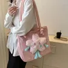 Sacs de cosmétiques sac fourre-tout féminin fille épaule grande capacité de voyage de voyage de la mode sac à main sac à main rose / blanc