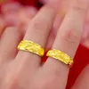 Pure 9999 Real Gold Ring 24 K Modèle solide Full Star Gold Ring pour attirer la richesse et la prospérité Anneau d'or solide 240422