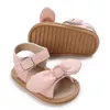 Primeiros Walkers Summer Sapateiro Baby Sandal Infant Girls meninos casuais Bowknot Born Blindable Anti-Slip Sof Sole Slippers