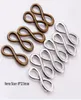 300Pcs Antique Silver gold Bronze Feather Infinity Symbol Connectors Pendant Charms For necklace Jewelry Making findings 23x8mm3986455