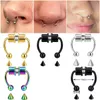 Aimant en acier inoxydable faux Piercing Nose Ring septum clip de mode pour femmes Girl Men Girl 240407