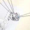 Halskette Personalisierte Edelstahlgravierte Name Halskette benutzerdefinierte BFF Beste Freunde Halskette Set 3 Stück Herzschmuck Geschenk