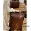 Luggage Retro Roller Trolley Case Set Student School Storage Box PU Password Carry On Suitcase Hard Large Capacity Travel Luggage Cabin