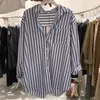 Women's Blouses Autumn Long Sleeve Shirt Classic Striped Casual Tops For Shopping Walking Outfit