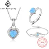 Brins de luxe Bijoux pour femmes 925 Colliers de coeur bleu argent sterling