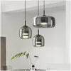 Lustres de design nórdico LED Sala de jantar Restaurante cozinha suspensa lustre de vidro lustre de quarto de cama de cama luzes pendentes Drop de dhqcx