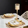 Bougeoirs Salon Nodic Home Decor Decoration Table de décoration Golden Candles de fer Golde Bougies d'anniversaire