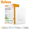 Control Reffs HomeKit US Smart Wifi Switch WiFi Light Switch de pared con Lámpara LED de control remoto Inicio inteligente Alexa Google Home