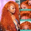 Renkli İnsan Saçlı Peruklar Turuncu Ginger 13x6 HD Şeffaf Derin Dalga Dantel Frontal İnsan Saç Peruk Brezilya Dantel Ön Peruk 240408