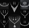 Valuable Lab Diamond Jewelry set Sterling Silver Wedding Necklace Earrings For Women Bridal Engagement Jewelry Gift S9Hm#