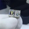 Earrings GIAOQI Original Real Platinum Plated 925 Silver Total 4 Carat Diamond Tester Past Emerald Cut D Color Moissanite Stud Earrings