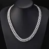 Ready to Ship 2rows 13mm S925 Sterling Silver Men Hiphop Diamond Necklace Vvs Moissanite Cuban Link Chain