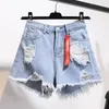 Fashion Blue Denim Shorts Dames zomer Hoge taille losse korte broek Sexy Girl All Match Pants Jeans brede shorts Koreaans 240422
